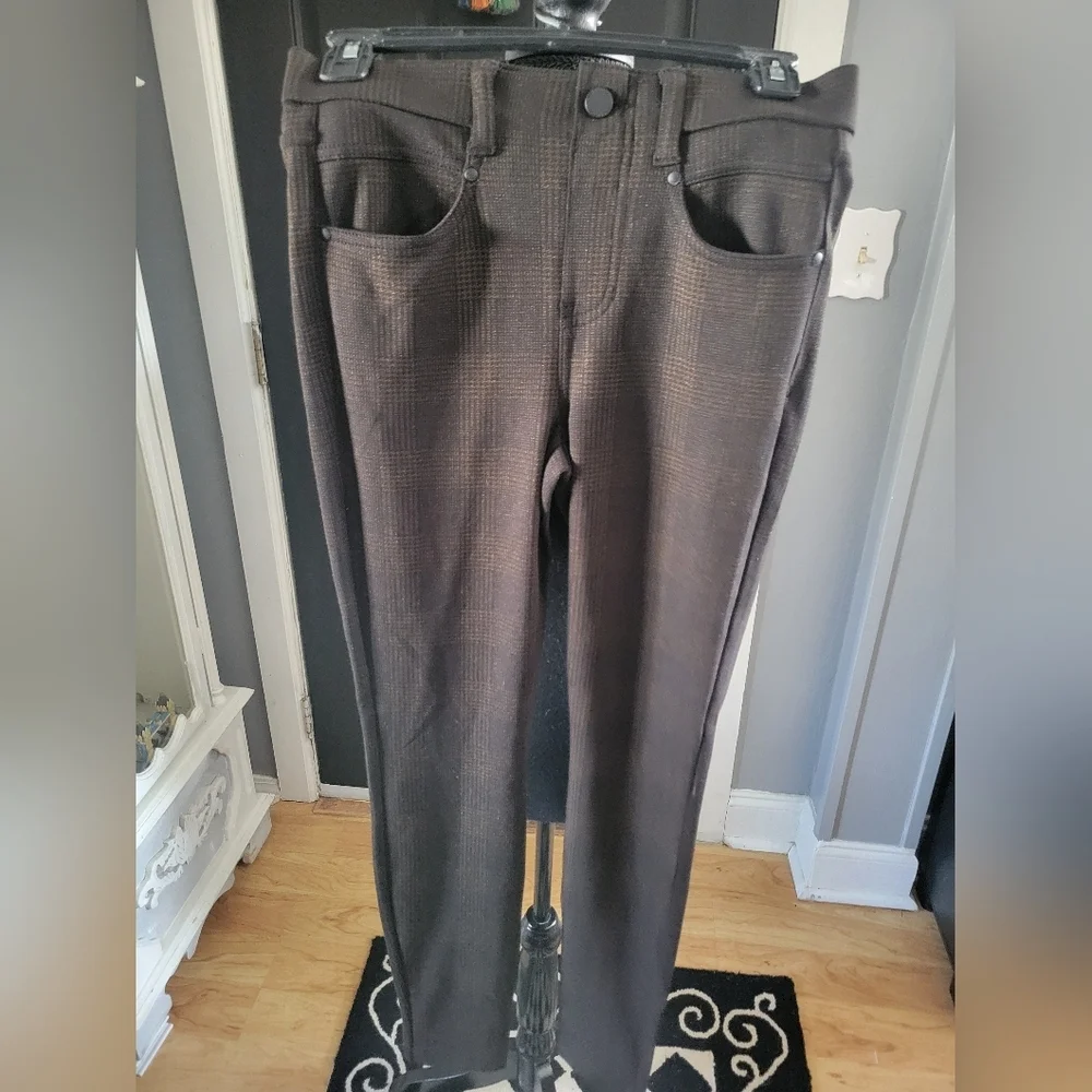 Liverpool Dark Brown Plaid Trousers